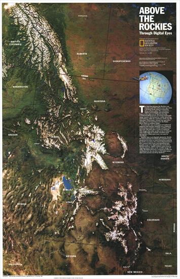 Mapy National Geographic. 539 map. Wysoka jakość - North America - Above the Rockies Through Digital Eyes 1995.jpg