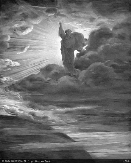 Grafiki Gustawa Dor do Biblii Jakuba Wujka - 001 Bóg rzekł - Niech się stanie światło 1 Mojż. 1,3.jpg
